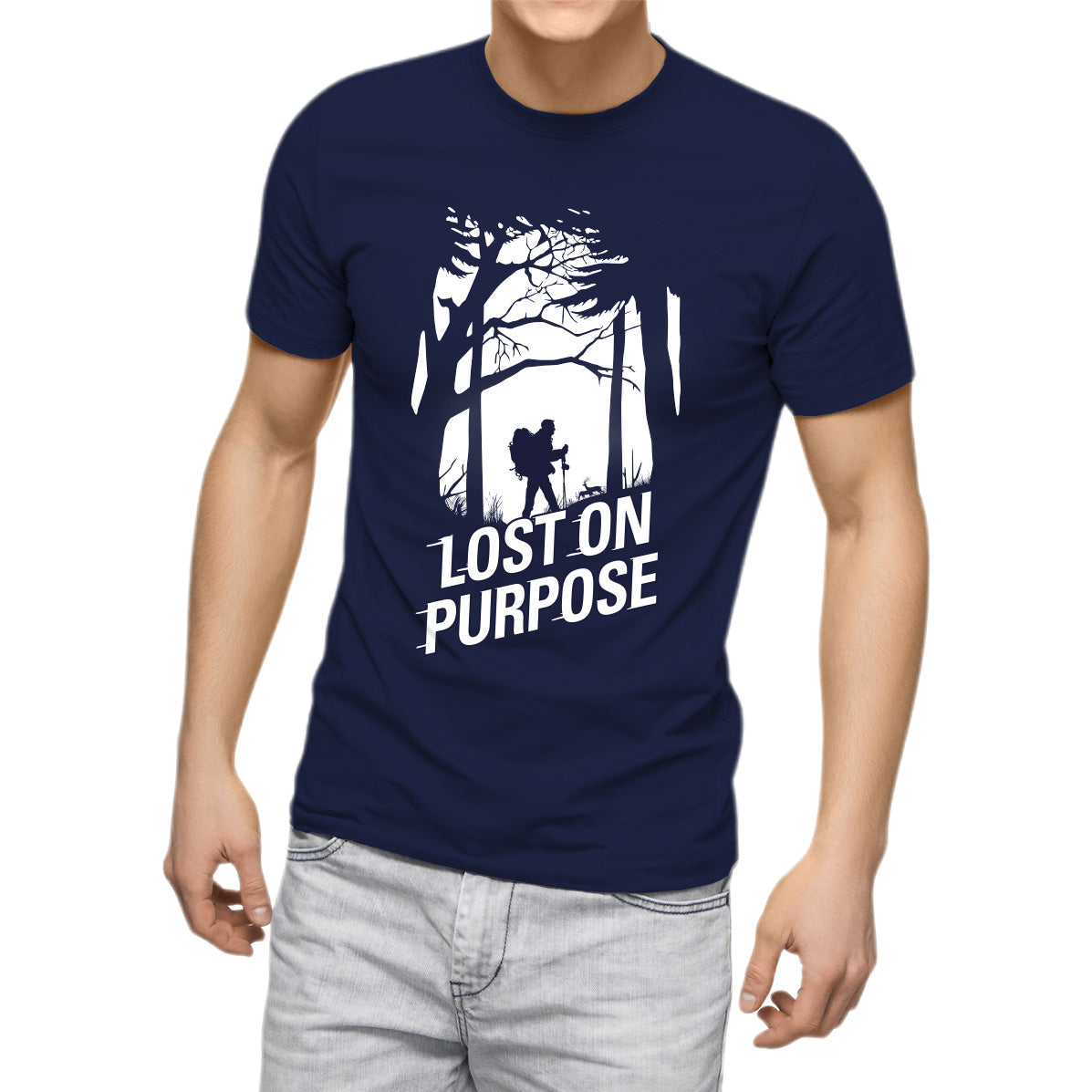 Lost On Purpose - Blue Tshirt - Adventure Tshirt - Fitrangi